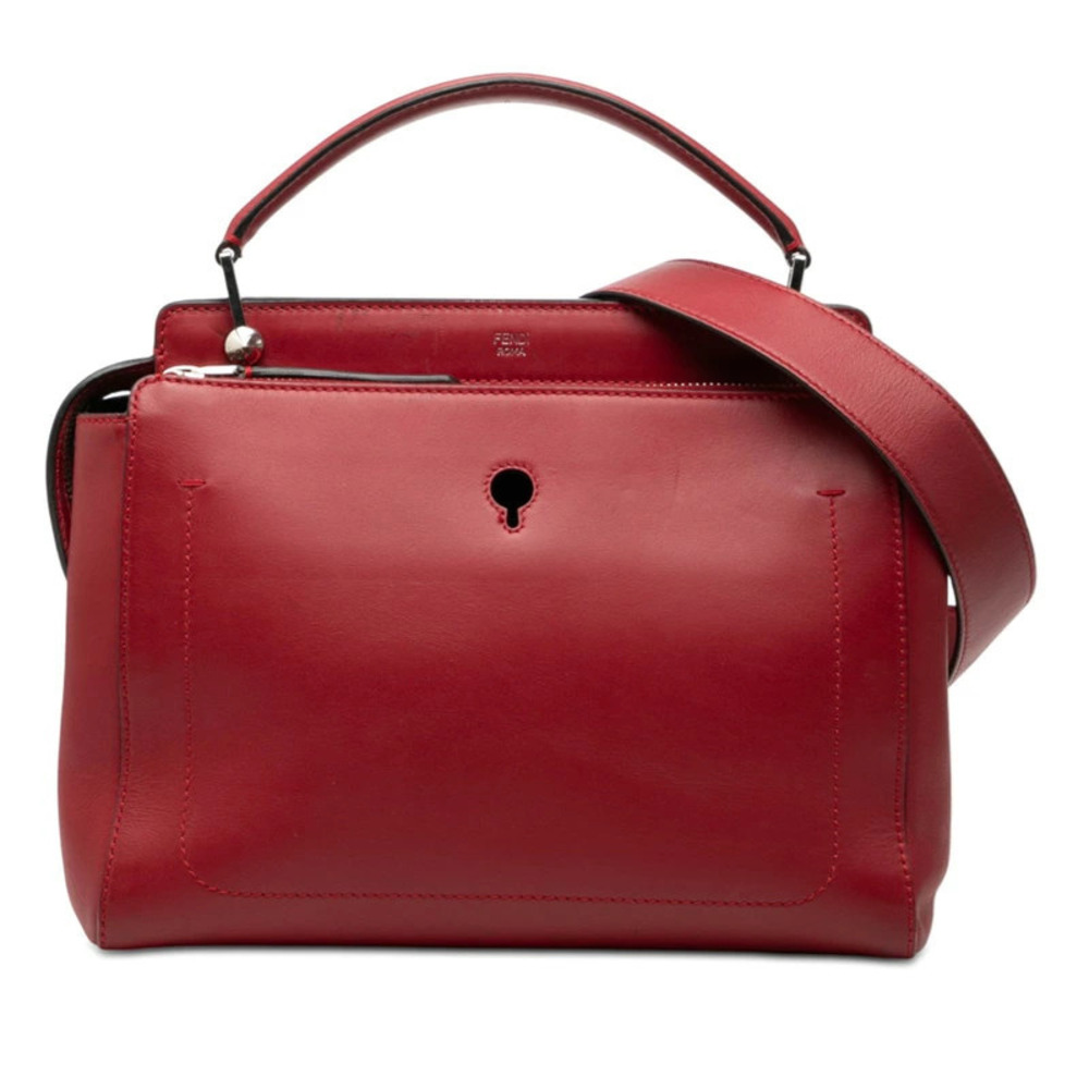 Fendi com 2way Shoulder Bag Red Leather Fendi